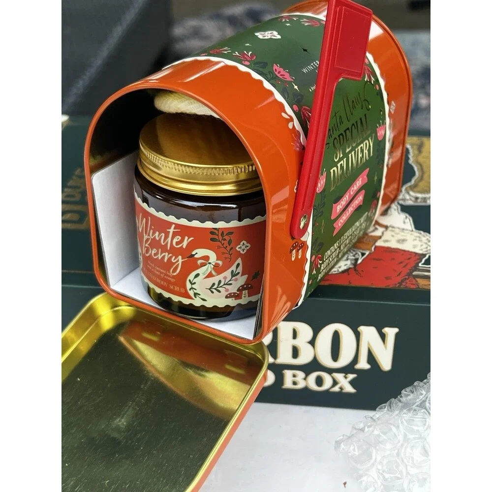 World Market Special Delivery Winter Berry Body Care Gift Set Mailbox Tin